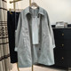 Windbreaker mid-length Korean style casual loose coat spring