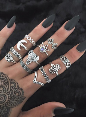 合金星座女式古董银色独特