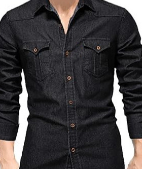 Men's European denim long sleeved shirt男装欧码牛仔长袖衬衫