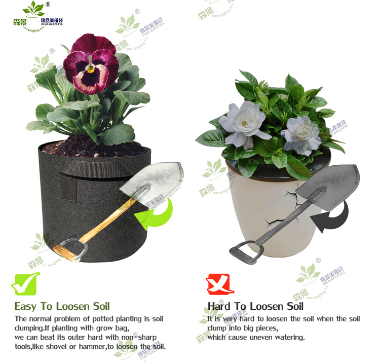 黑色出口美植袋 控根植树袋种植袋 无纺布袋种花种菜育苗箱营养袋 - 图2