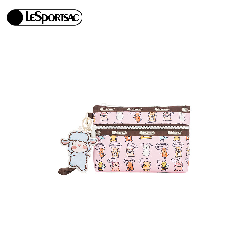 LeSportsac乐播诗新款小羊波德莱尔卡通可爱化妆包隔层零钱包女,淘宝优惠券,粉丝福利购,淘宝优惠卷
