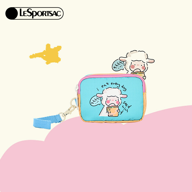 LeSportsac乐播诗新款小羊波德莱尔拼色卡通化妆包隔层手拿包女,淘宝优惠券,粉丝福利购,淘宝优惠卷