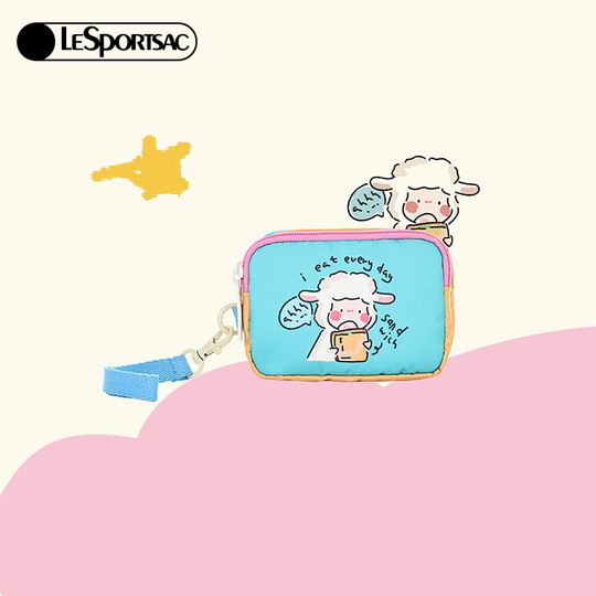 LeSportsac乐播诗25新款小羊波德莱尔拼色卡通化妆包隔层手拿包女
