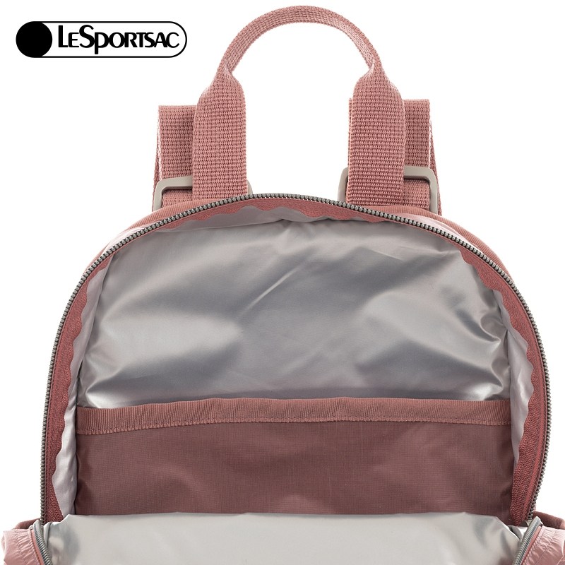 LeSportsac乐播诗新款ESSENTIAL系列暗粉色质感简约随身小双肩包,淘宝优惠券,粉丝福利购,淘宝优惠卷