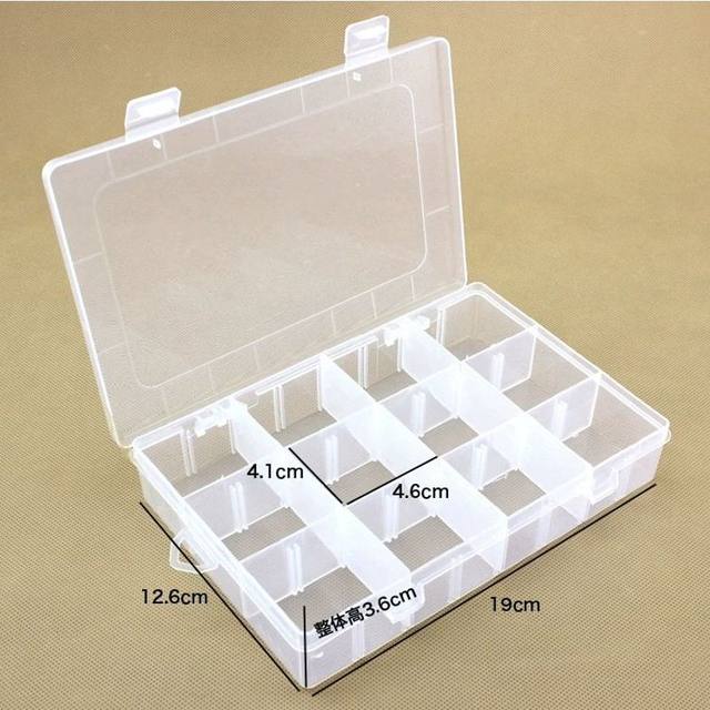 Transparent PP storage box can be split into numbers and divide the lattice box with larger size 12-grid parts box electronic component finishing box