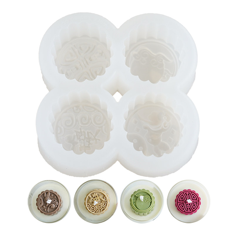 中秋月饼蜡烛硅胶模具 DIY节日伴手礼香薰蜡烛材料包赠送视频教程,淘宝优惠券,粉丝福利购,淘宝优惠卷