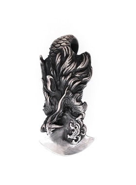 渡鸦原创中国风纯银手工龙斧吊坠