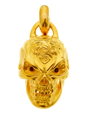 渡鸦原创纯银手工战利品骷髅吊坠