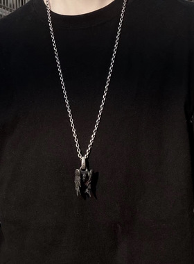 渡鸦原创手工镶嵌义眼乌瞳银吊坠