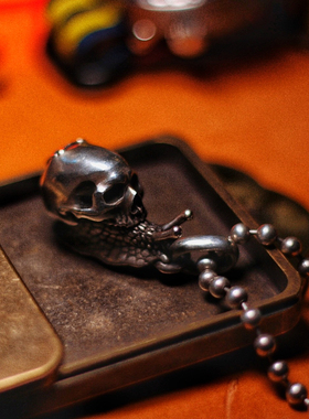 渡鸦原创手工纯银牛魔王骷髅吊坠