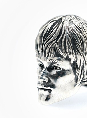 渡鸦专属手工纯银李小龙男士戒指