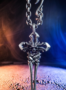 渡鸦原创维京风格纯银十字架吊坠