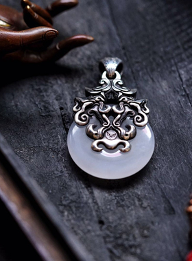 原创如银似玉吊坠欲望车间情侣银