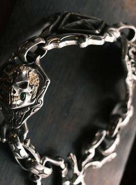 渡鸦原创限定欧美烙印925银手链