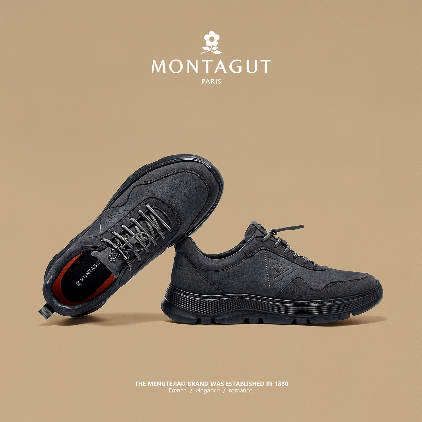 梦特娇男士休闲运动鞋男真皮头层牛皮复古男鞋春季户外旅游登山鞋,淘宝优惠券,粉丝福利购,淘宝优惠卷