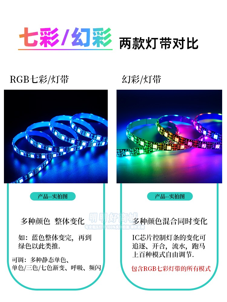 rgb灯带装饰自粘电视氛围灯 显示器usb5v灯条机箱电竞桌面led幻彩