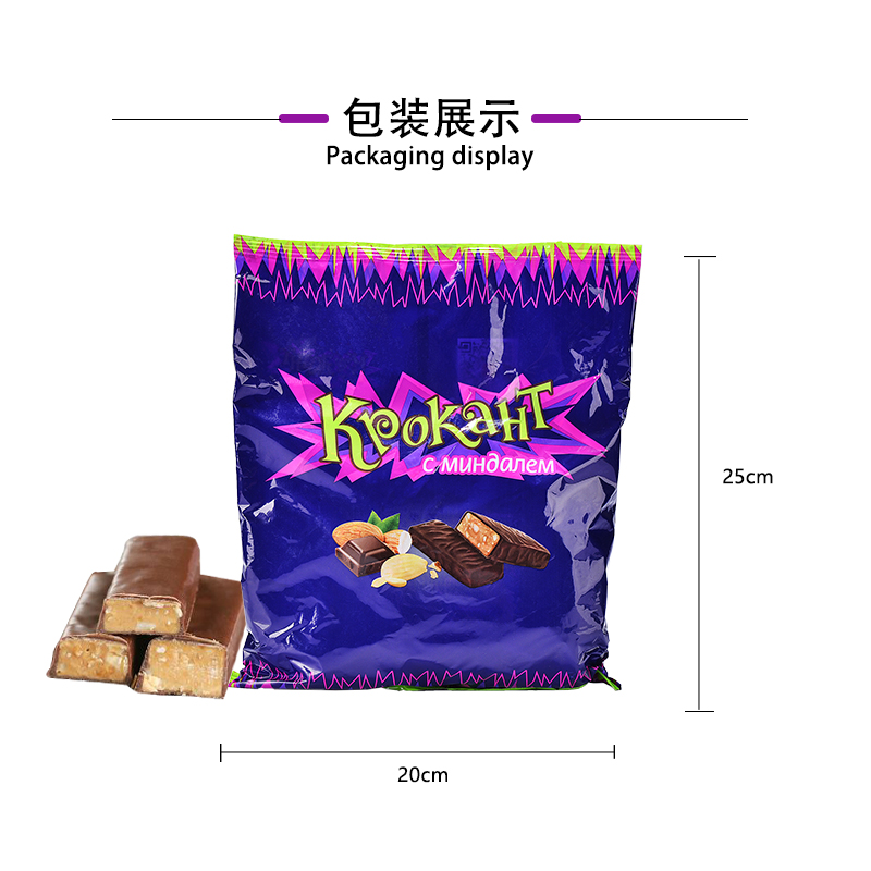双11狂欢进口俄罗斯紫皮糖500g顺丰包邮KDV巧克力夹杏仁新年喜糖-图0
