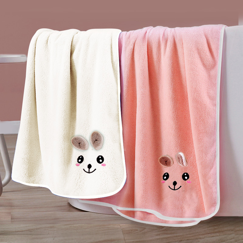 宝宝浴巾儿童家用新生婴儿珊瑚绒裹巾比纯棉纱布吸水全棉超软超柔 - 图3