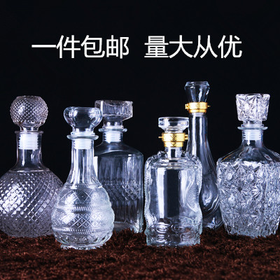 家用分酒器白酒瓶酒具泡酒瓶储存密封酒壶醒酒器洋酒瓶红酒瓶玻璃 - 图0