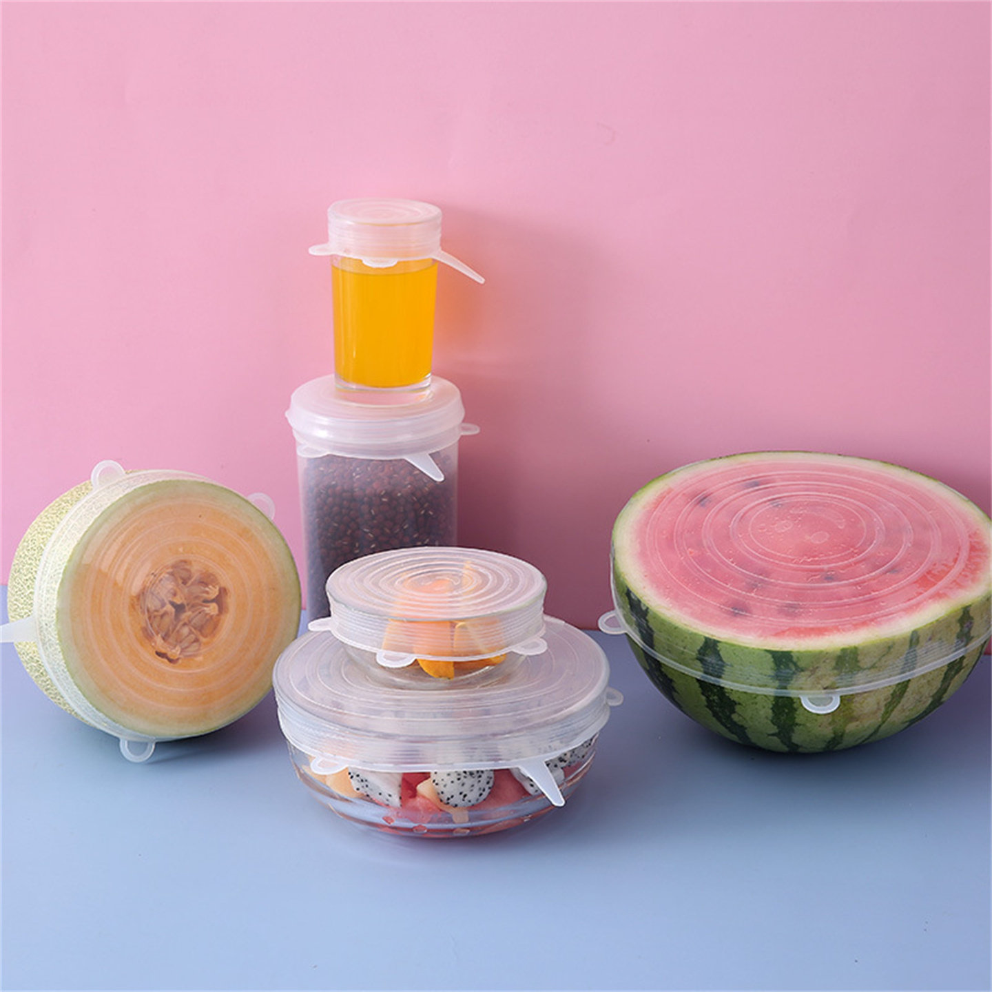 食品级6件套硅胶保鲜盖拉伸盖密封家用碗盖Silicone Stretch Lids - 图2