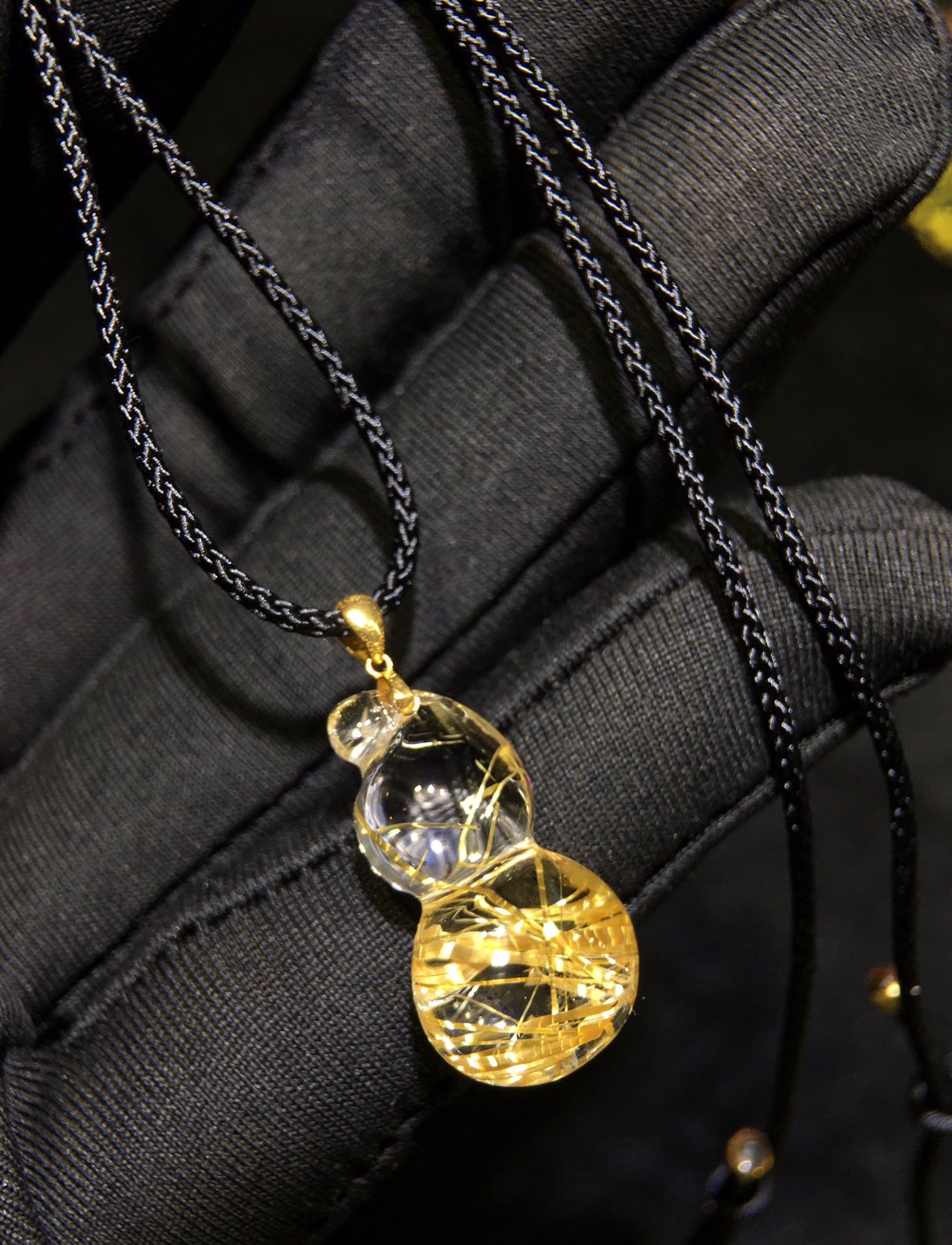 正品天然钛晶葫芦吊坠项链18k金男女款毛衣链挂件饰品礼物送礼饰,淘宝优惠券,粉丝福利购,淘宝优惠卷