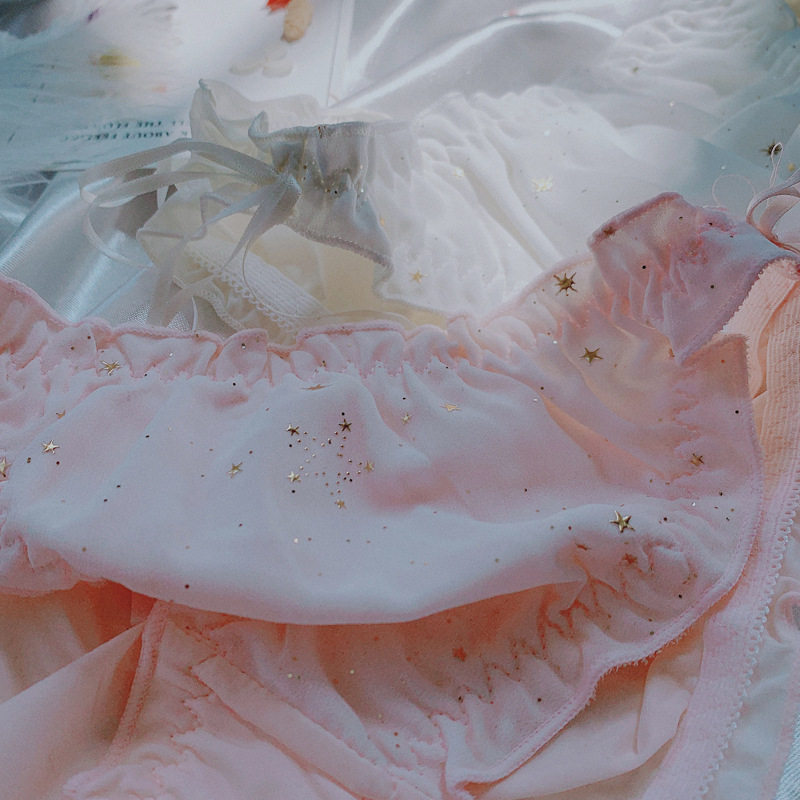 blingbling闪小星星侧系带裸感内裤 莜饰打底裤