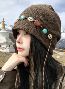 民族风包头堆堆帽女显脸小大头围