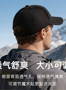 高尔夫球帽男夏季高端新款透气网眼大头围鸭舌帽加大加深棒球帽