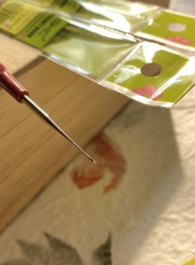 SKC蕾丝线微钩钩针0.5mm新手练习笔式钩针小号编织工具套装咖啡柄