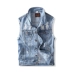 Mùa xuân, mùa hè và mùa thu Hàn Quốc phiên bản tự tu nhẹ nhàng lỗ xanh đẹp trai đẹp trai denim vest thêu tay áo vest thủy triều - Dệt kim Vest áo len cardigan nam Dệt kim Vest