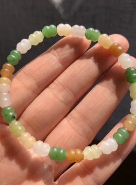 和田玉多宝手链手工多宝小蛮腰多宝串多宝手串碧玉糖玉烟紫女款6