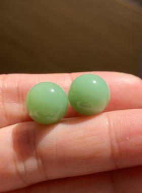 和田玉多宝散珠多宝配珠碧玉配珠碧玉单珠散珠粉绿无结构12mm