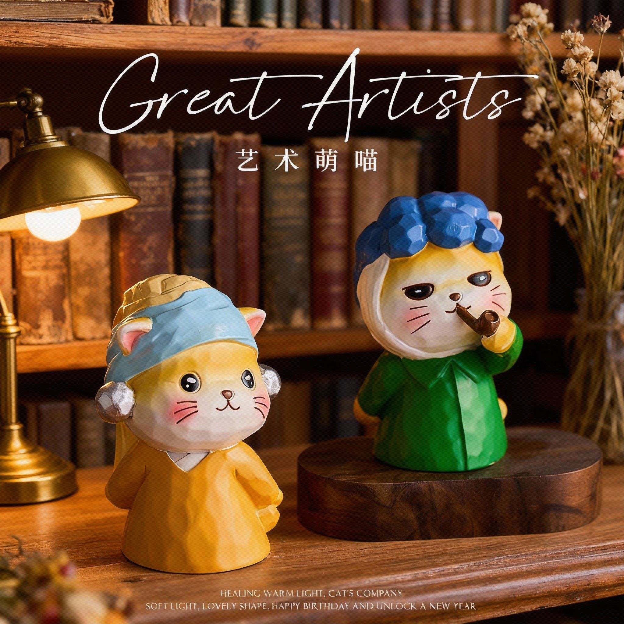 手工艺术萌喵3D模型摆件创意猫咪玩偶家用装饰品,淘宝优惠券,粉丝福利购,淘宝优惠卷