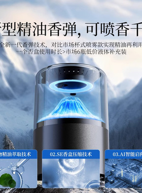 2026新款智能云雾奇观车载香薰机雾化喷香感汽车香薰自动喷雾