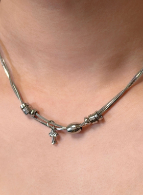 Komeiku机能钢环十字架项链