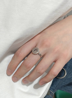 镂空繁星中性风开口戒指