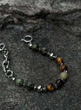 绿棕天然石手链太绝了Komeiku