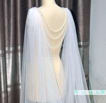 New bridal shawl pearl shoulder yarn trailing shawl 3 m wide floating comfort in photo wedding gown accessories