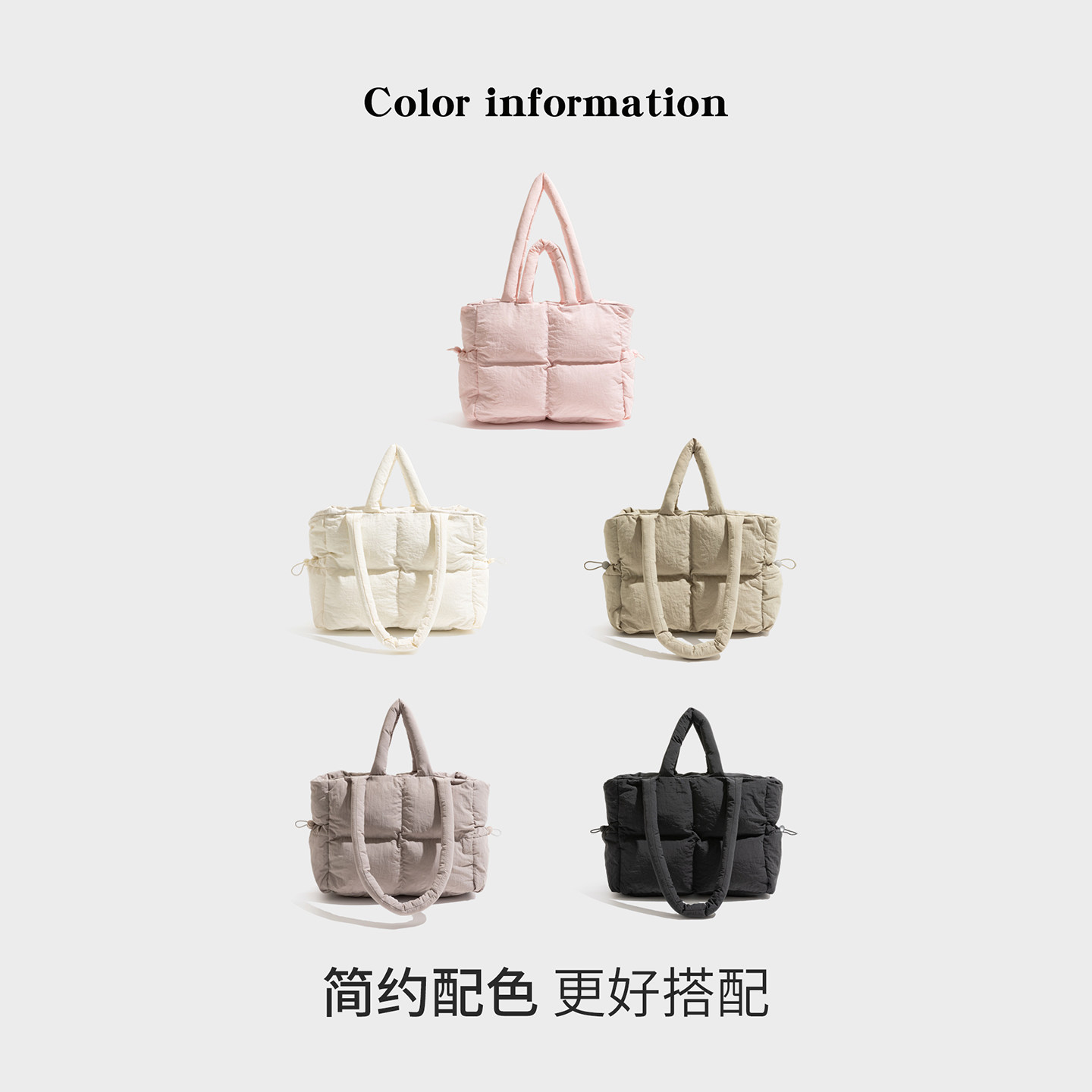 橙子少女复古纯色夹棉包包2025秋冬新款棉服手提包柔软单肩托特包,淘宝优惠券,粉丝福利购,淘宝优惠卷