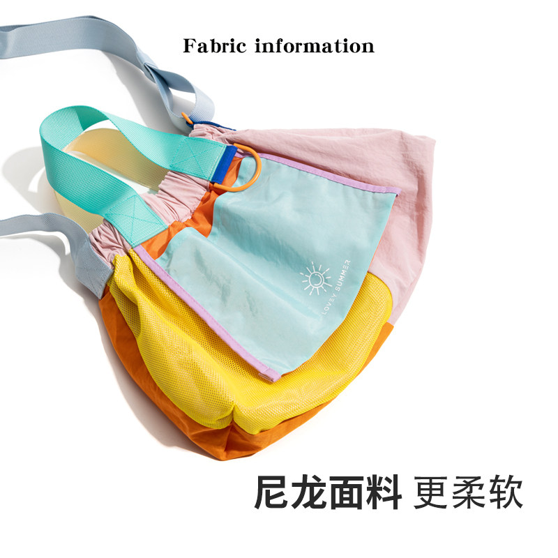 橙子少女新加坡多巴胺拼色尼龙布包包时尚可爱斜挎手提饺子包,淘宝优惠券,粉丝福利购,淘宝优惠卷