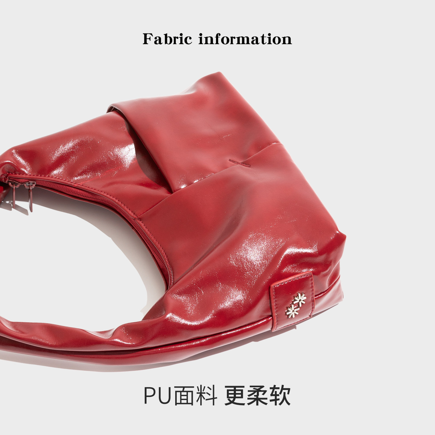 橙子少女复古质感红色pu女包2025秋冬腋下包雪花标小众手提单肩包,淘宝优惠券,粉丝福利购,淘宝优惠卷