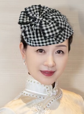 新款布艺亮片发饰遮白发显瘦头箍头饰礼帽发卡宽边发箍气质半帽女
