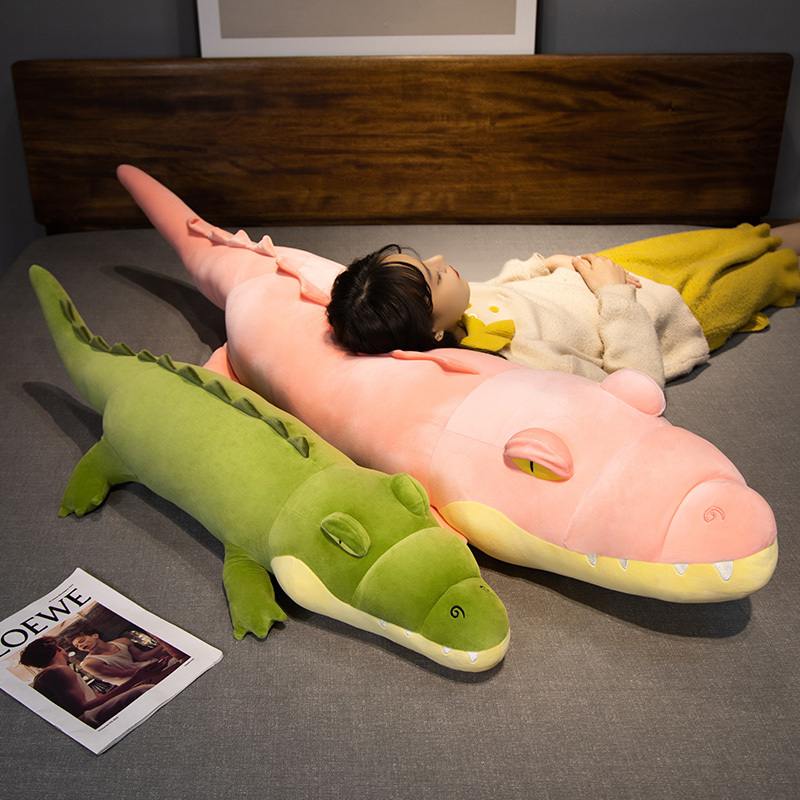鳄鱼抱枕玩偶女生睡觉抱网红超软可爱毛绒玩具床上夹腿布娃娃公仔-图1