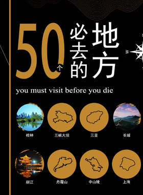 中国版足迹旅行打卡客厅装饰画