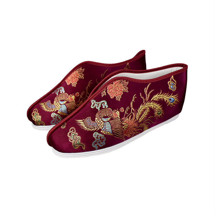 女寿鞋殡葬用品老人寿衣棉鞋莲花天梯绣花鞋底凤凰牡丹女冲喜寿鞋,淘宝优惠券,粉丝福利购,淘宝优惠卷