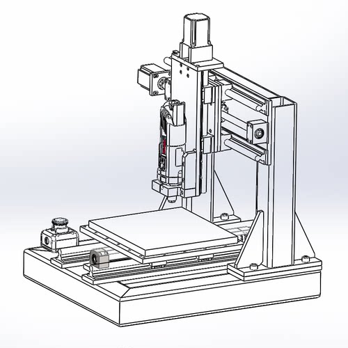 三轴数控雕刻机3d图纸坐标直角型机械人丝杠机械手3D图纸 - 图0