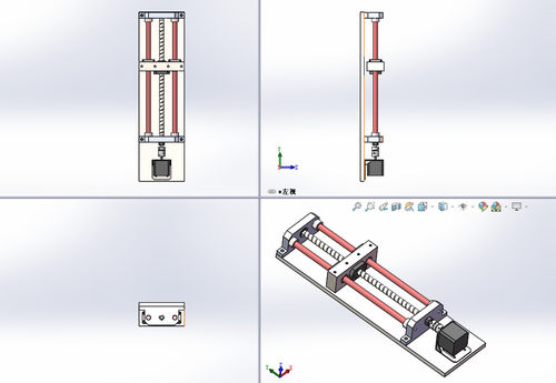 单轴移动滑台丝杆滑台直线型电机移动机构丝杆滑台3d图纸 - 图0