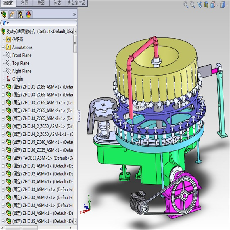 旋转式啤酒灌装机3D图纸非标自动化机械3D模型 - 图0