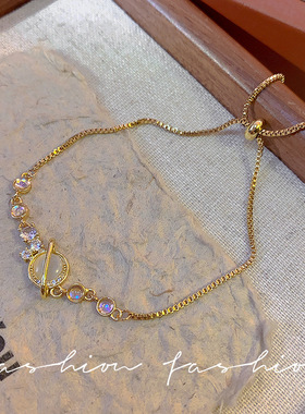 时尚设计感星球环绕抽拉式手链精致轻奢百搭超闪手环独特手饰批发