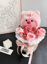 Nasal Mucus Piggy Beaver Doll Doll Plush Fabric Fresh Bouquet Bouquet Floral Art Diy Gift Wrapping Material